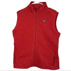 Patagonia Women’s XL Red Full Zip Fleece Vest 100% Polyester Outdoor Layering